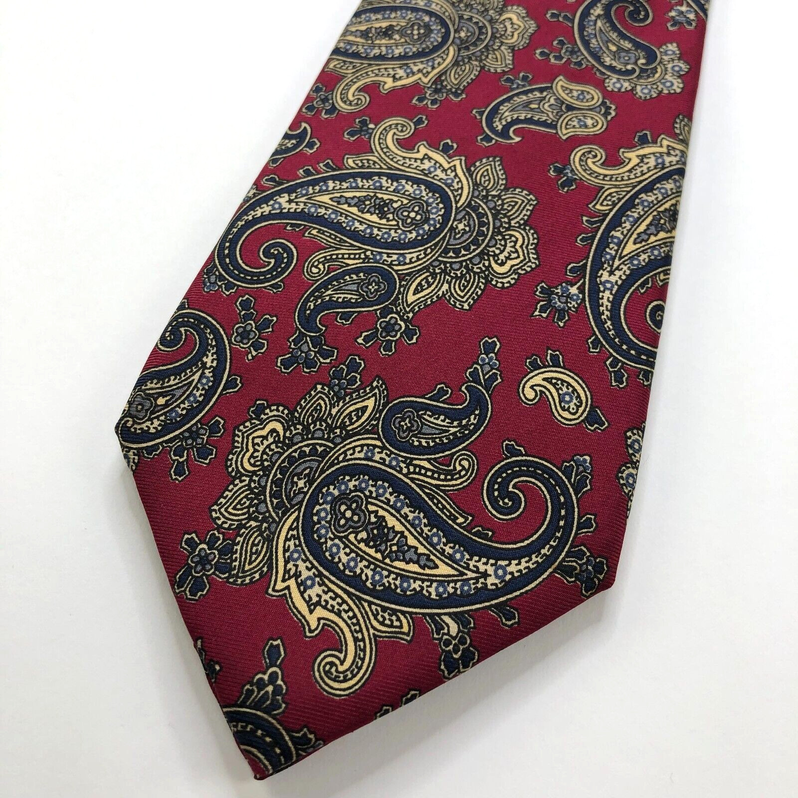Liberty Red 100% Silk Neck Tie Men’s Paisley 3.25-in/57-in PLS READ