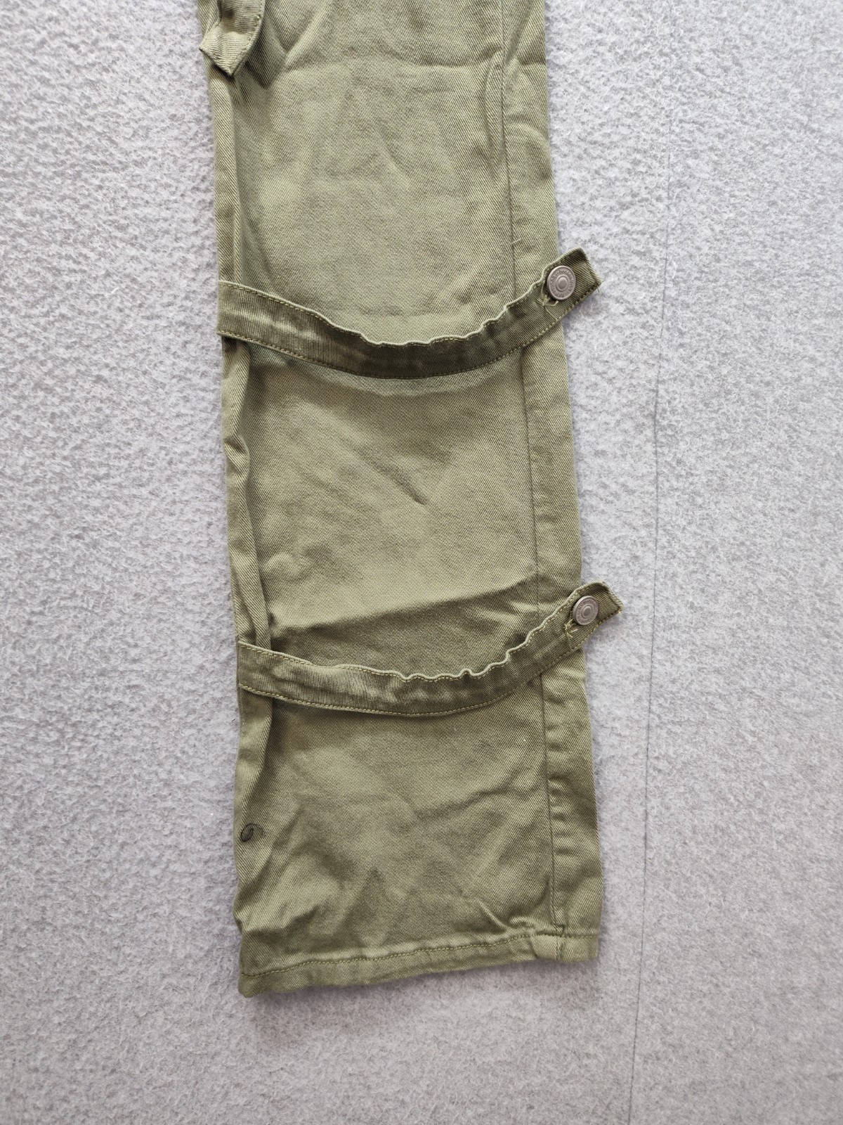 Boohooman Men Cargo Pant 34 Olive Green Utility Workwear Strappy Buckle Pockets