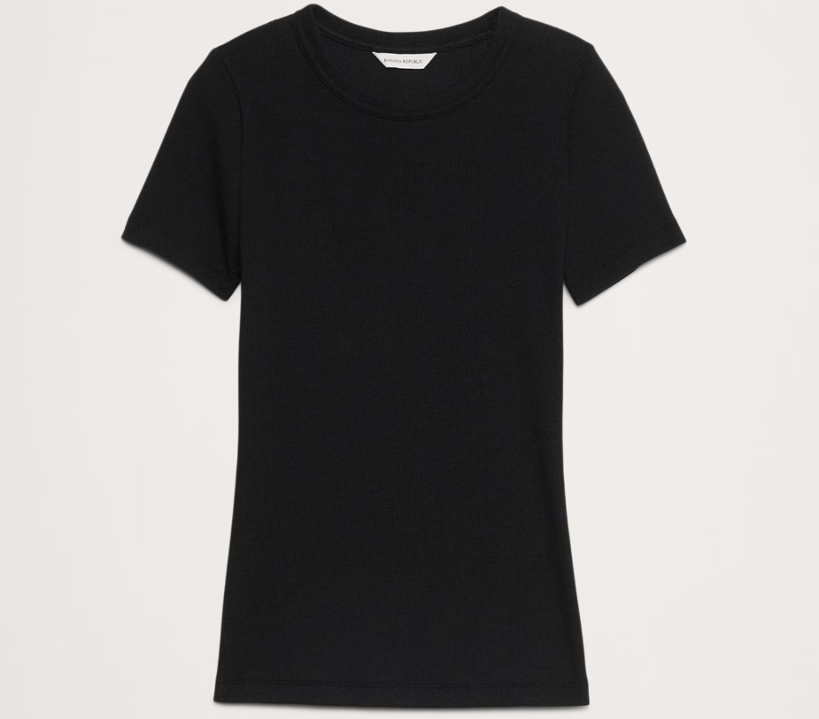 3-pack: White/Grey/Black ~ Banana Republic Ribbed Crewneck T-Shirt MSRP$129