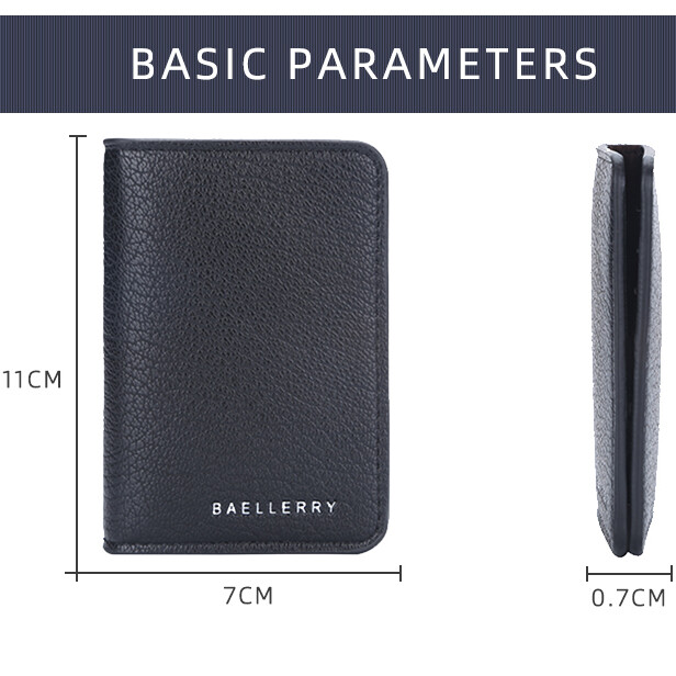 RFID Mens Slim Front Pocket Wallet PU Leather Bifold ID/Credit Card Holder