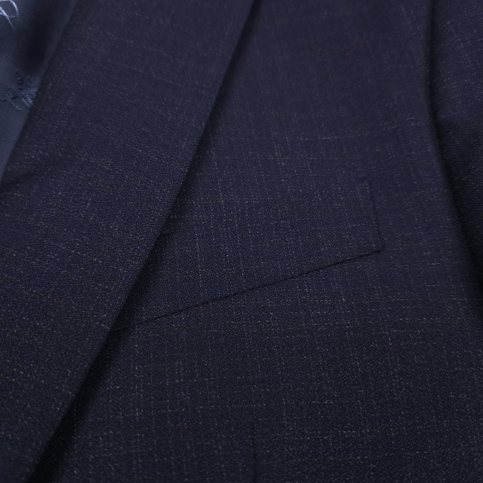 John Varvatos Bleecker Suit Jacket Mens 40R Blue Melange Reda Wool Super 110s