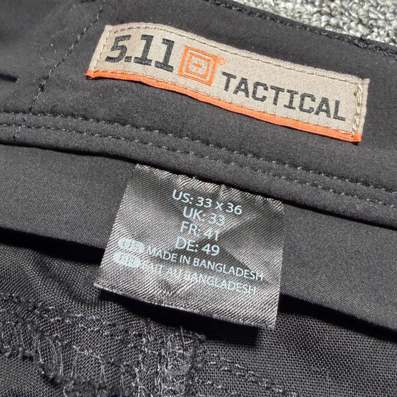 5.11 Tactical Apex Cargo Trousers Mens W33 L36 Black Stretch Workwear Utility