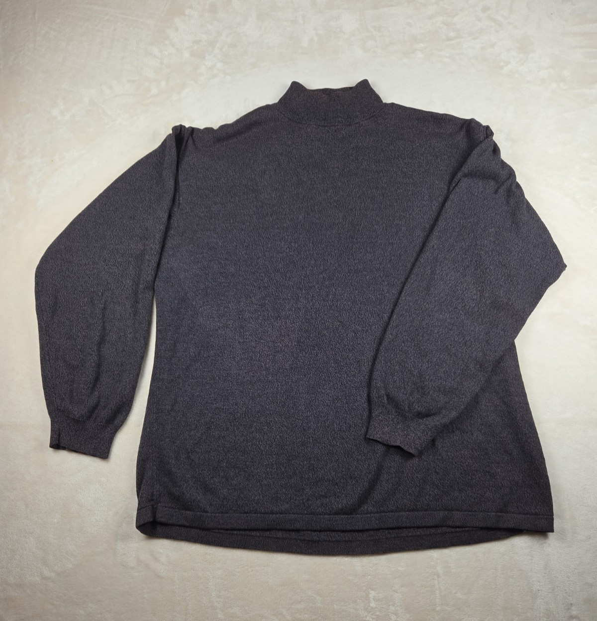 Izod Men’s XL Mock Turtleneck Sweater Brown Cotton Rayon Blend Made in Thailand