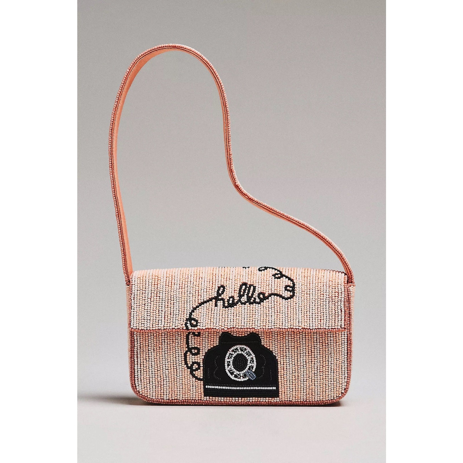 nwt ANTHROPOLOGIE The Fiona Beaded Bag: pink telephone Icon Edition