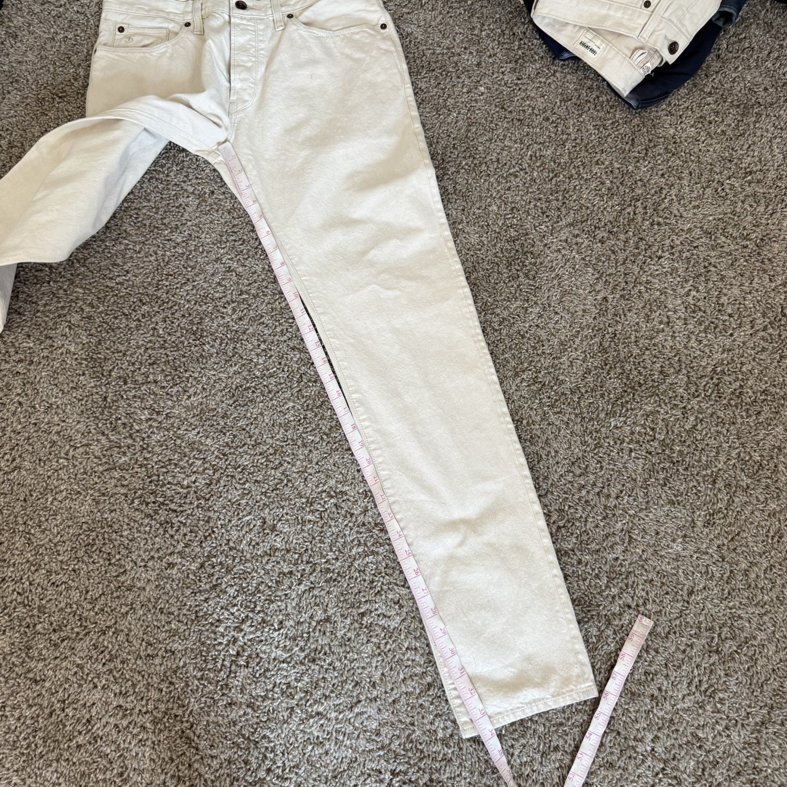 TODD SNYDER Selvedge Jeans Men’s SIZE 32X34 Slim Straight Fit Cream Casual