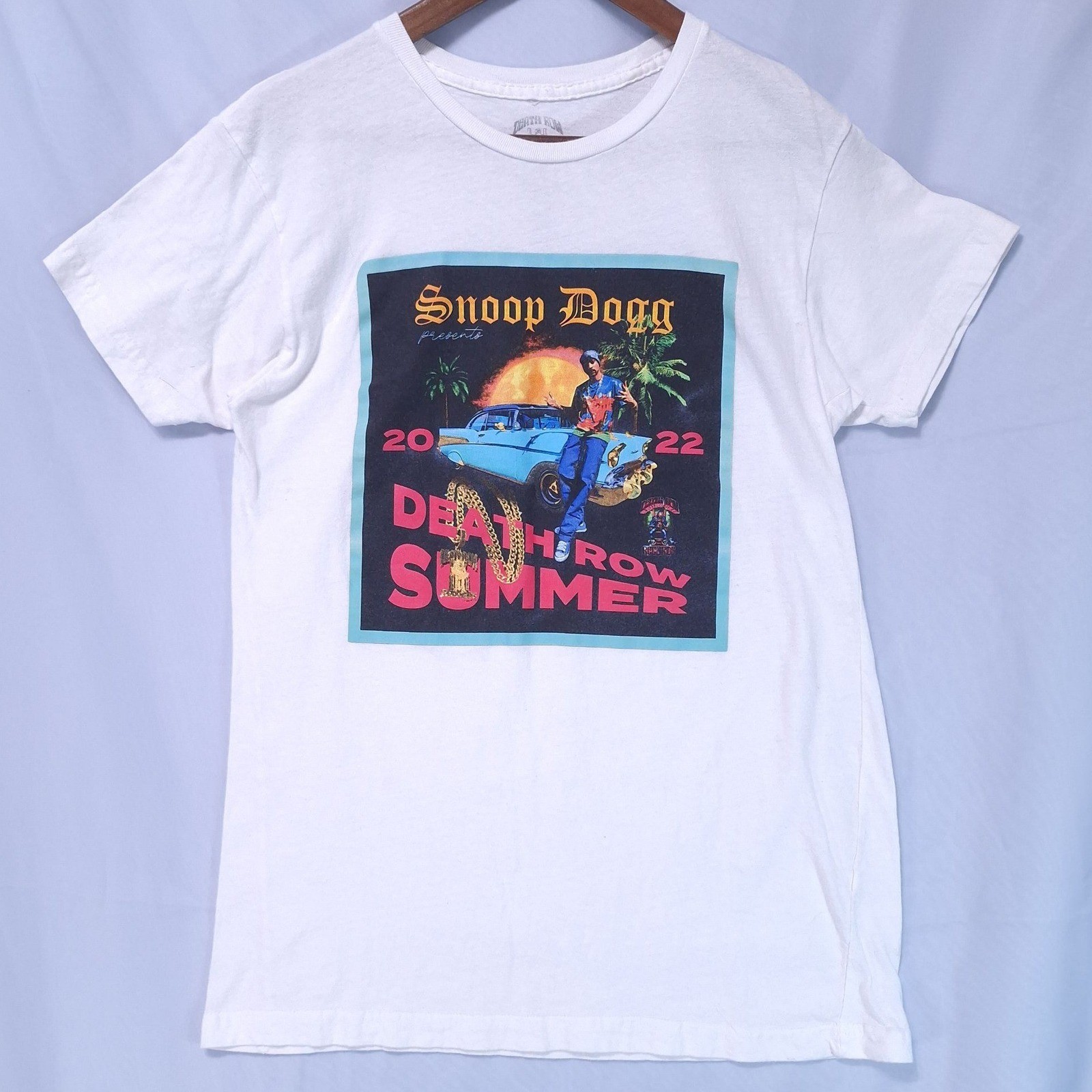 Snoop Dogg Death Row Summer 2022 White Graphic Tee Mens M Hip Hop Rap Y2K Style