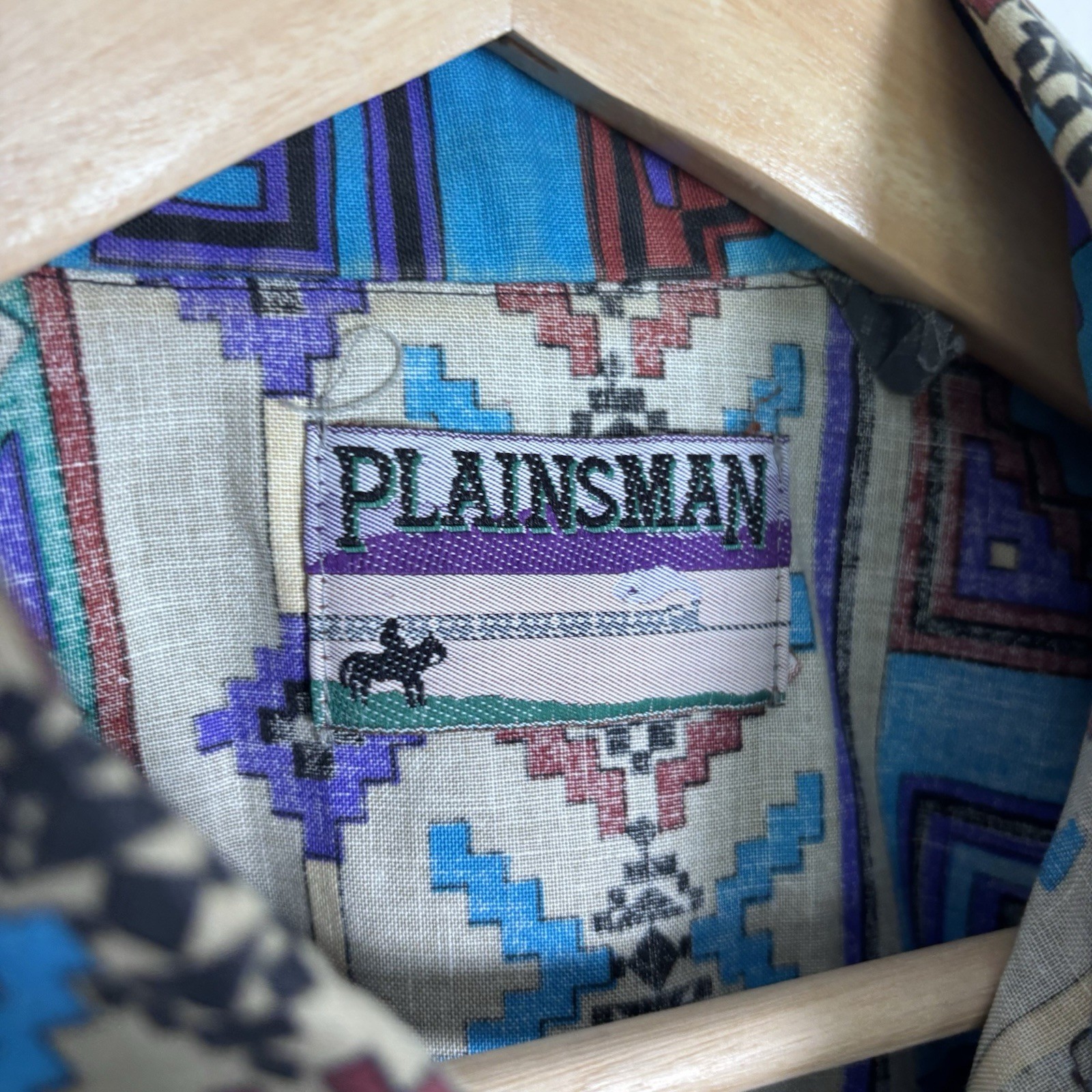 VTG Plainsman Western Button Down Shirt-Aztec Southwest Rodeo Cowboy-Men’s XL