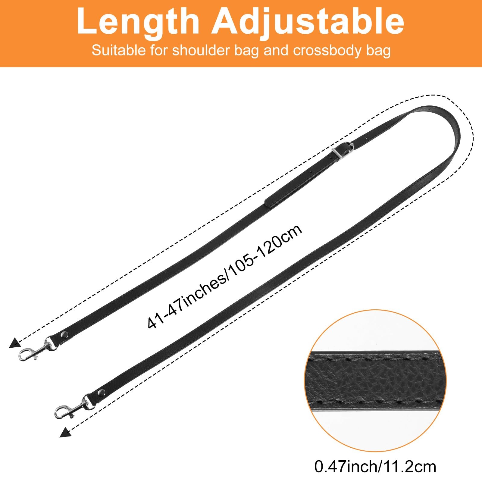 Leather Purse Strap Adjustable Replacement Shoulder Strap for Crossbody Bags
