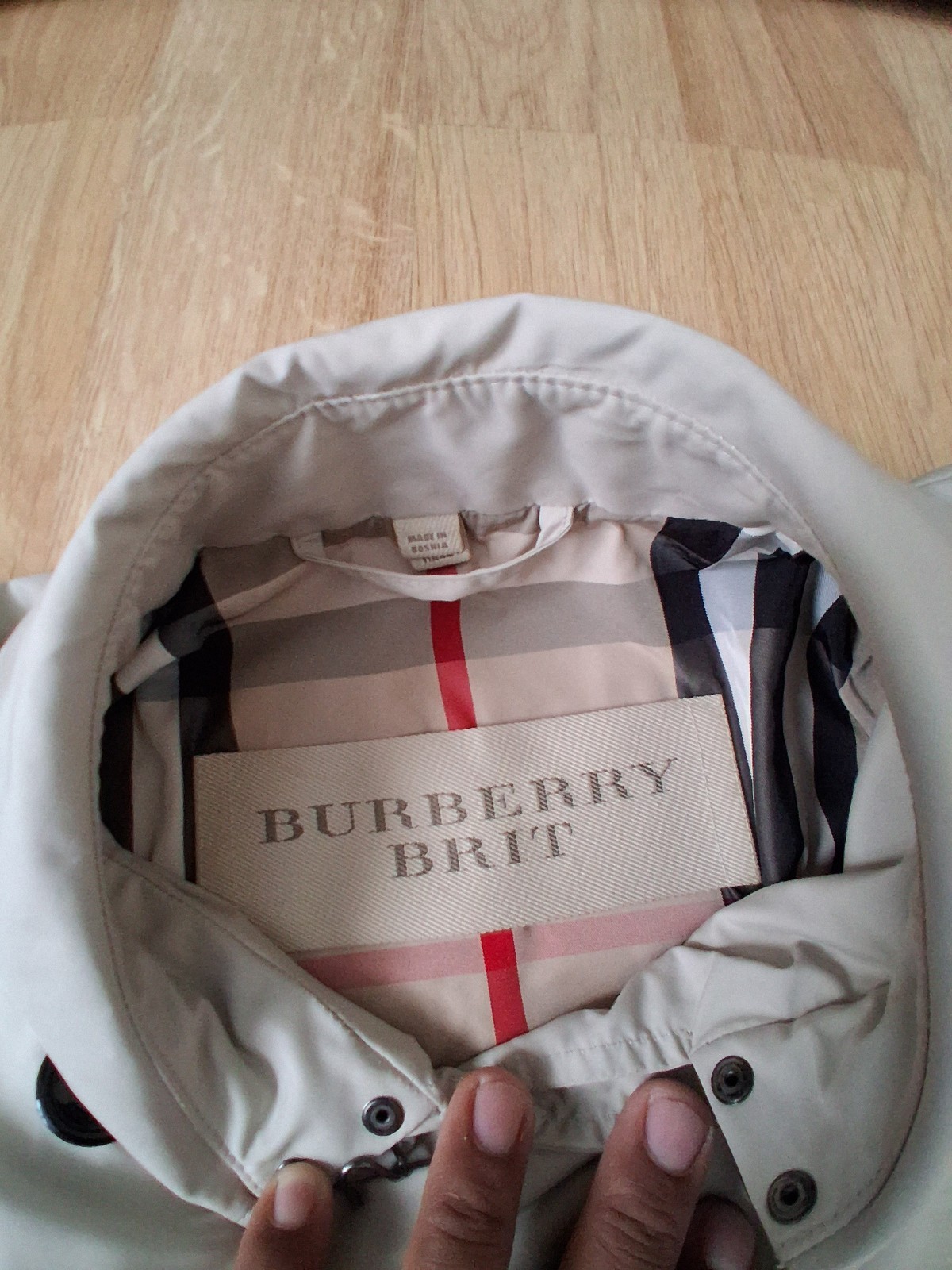 Burberry Brit Beige Double-Breasted Belted Long Trench Coat Pockets UK 6