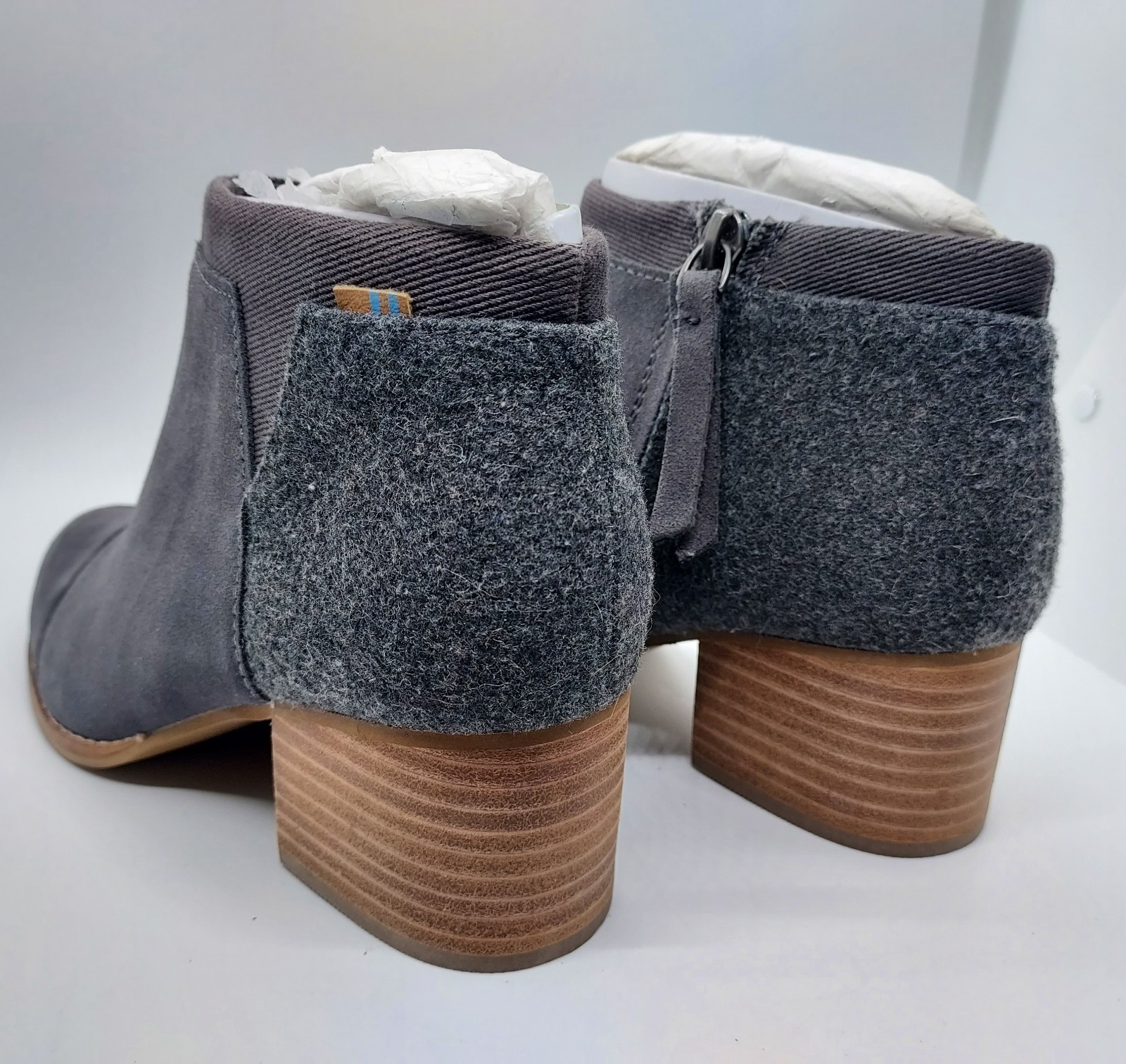 Toms Women’s Loren Booties Forged Iron Grey/Suede Combo, Size 6.5 Nwt