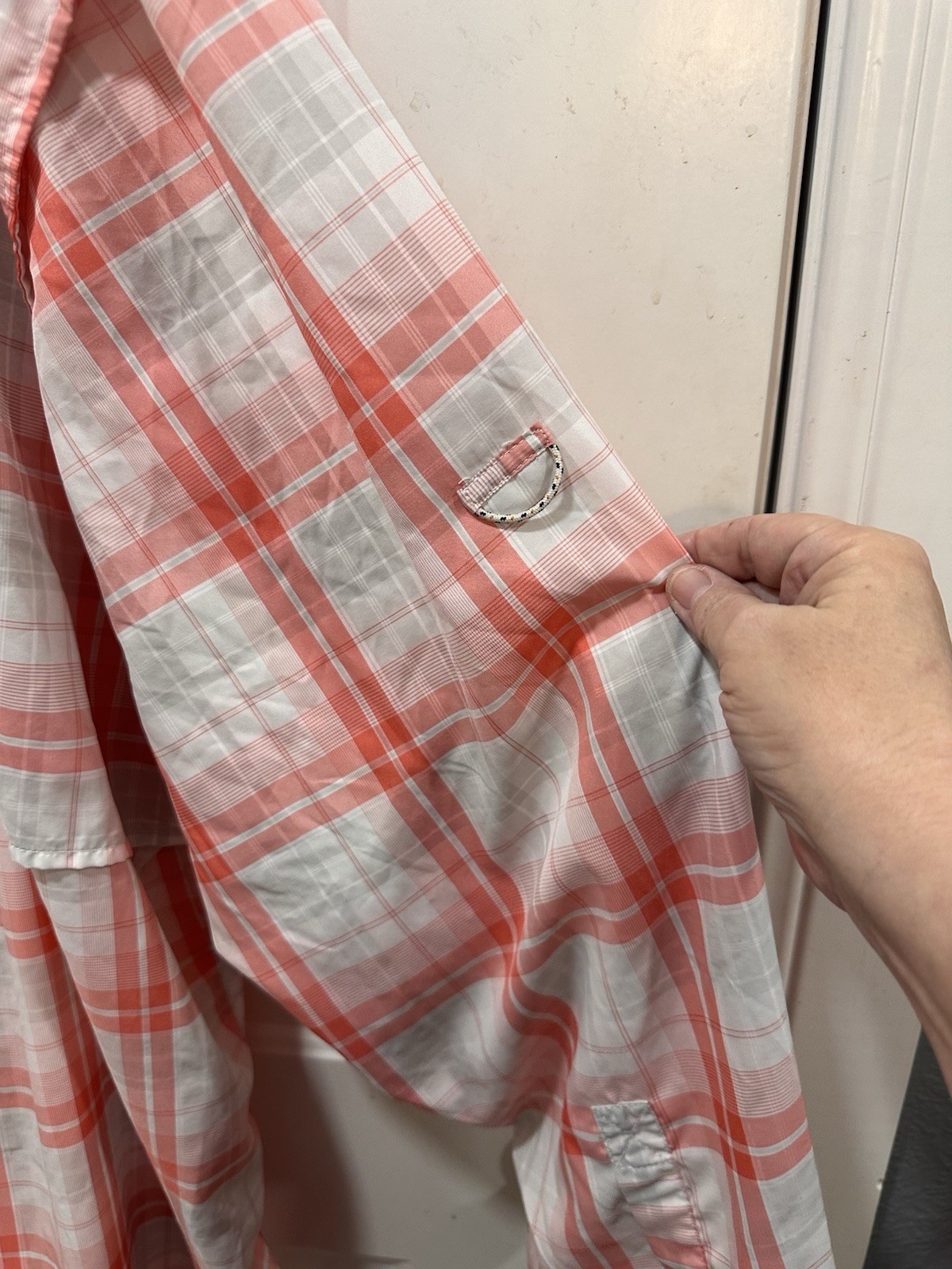 Magellan Fishing Shirt Men’s 4XL Pink White Plaid Button Down Vented Quick Dry