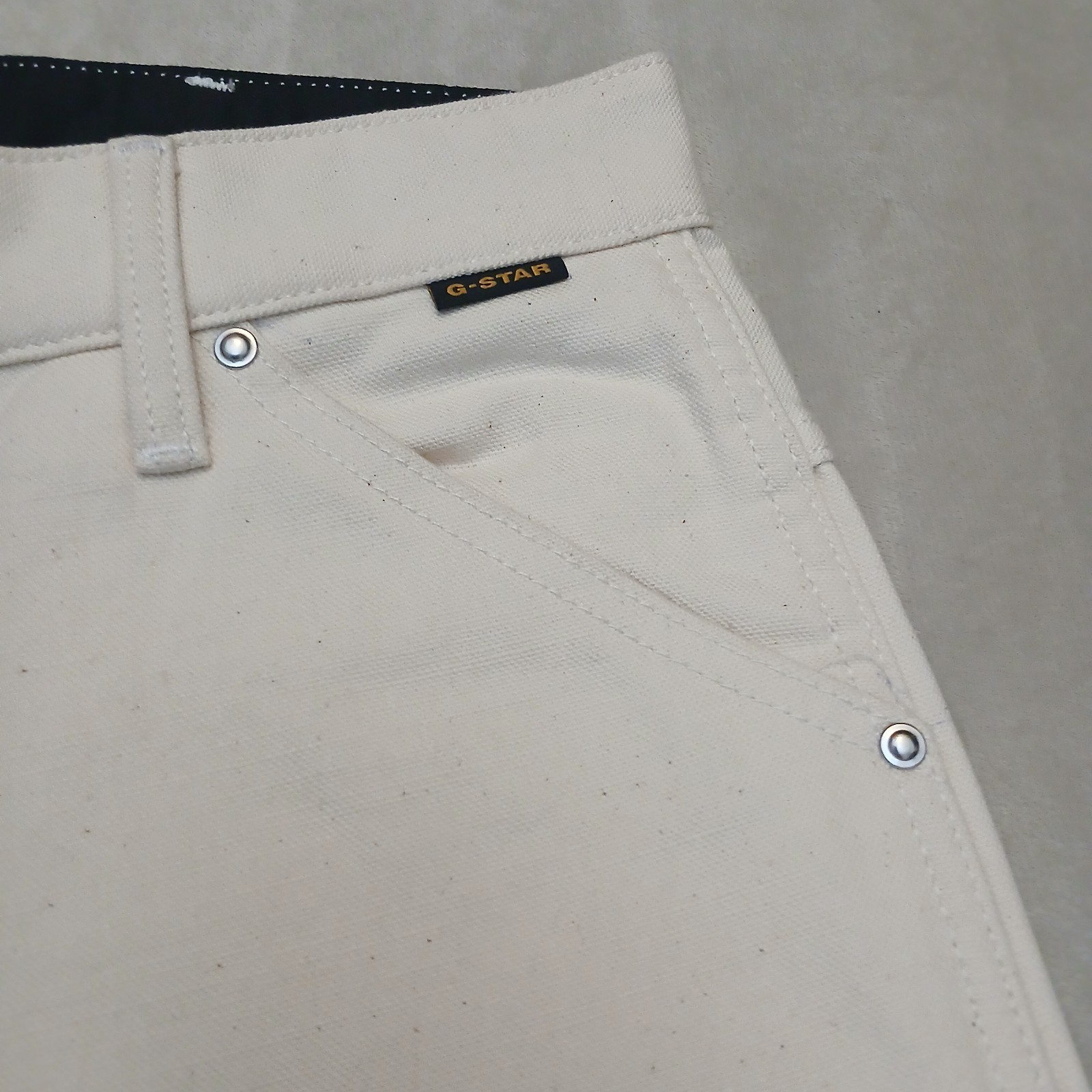 G-Star Raw Elwood 5620 Regular Duckman ECRU Beige Jeans 32 x 34 NWT $210