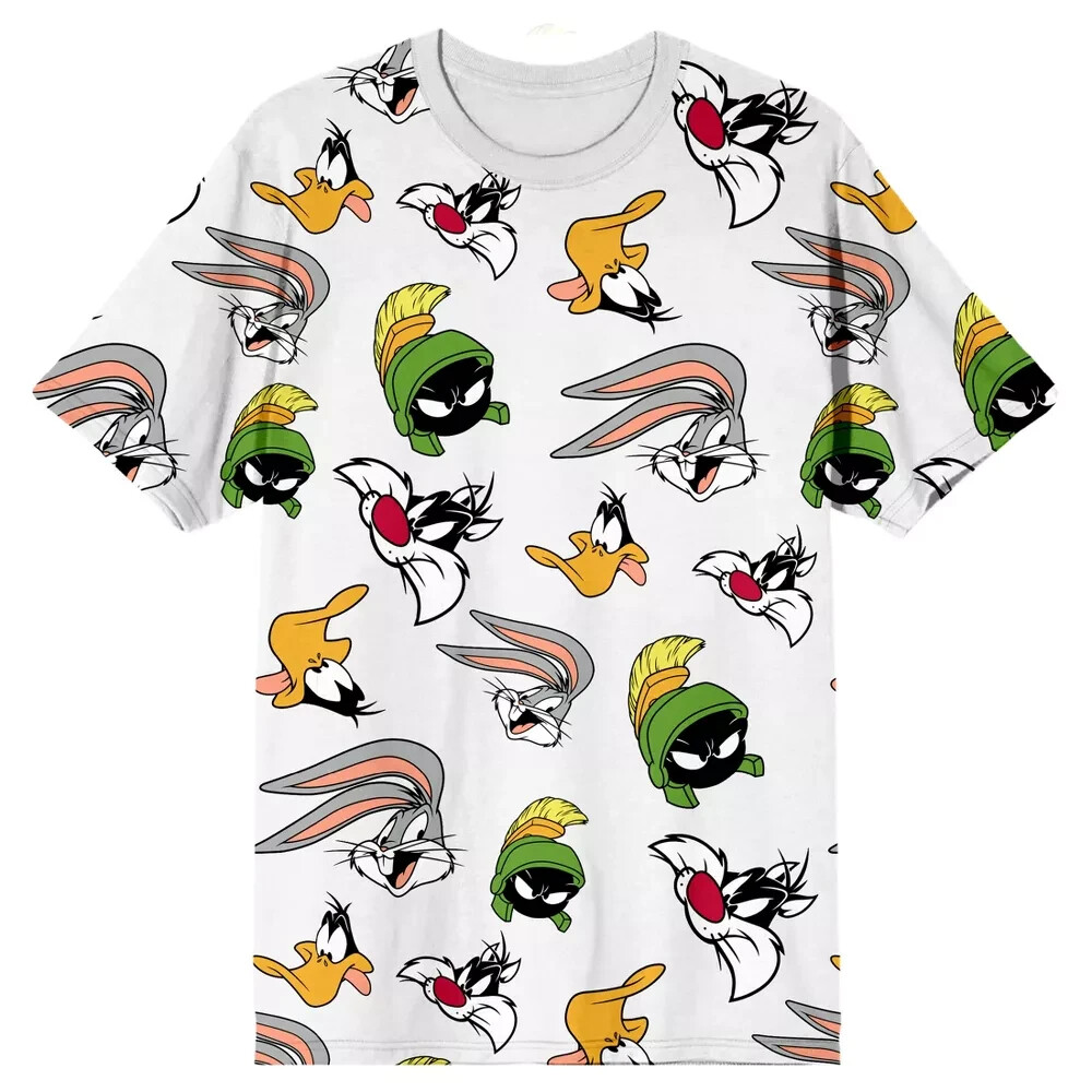 Looney Tunes Mens Classic Cartoon Characters All Over Print Shirt NWT S-XL