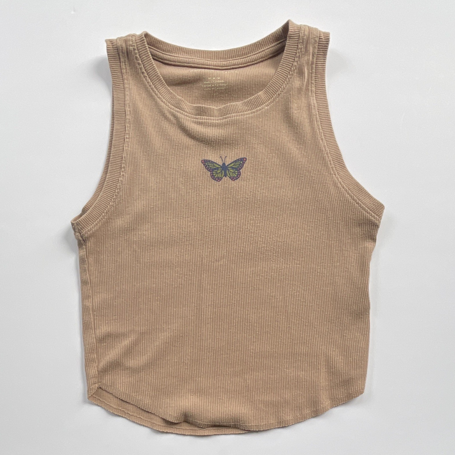 American Eagle Outfitters Women’s Brown Ribbed Butterfly Tank Top M