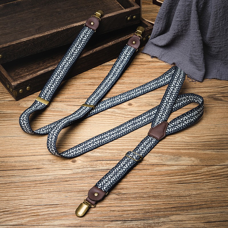 New Vintage Braces 3 Clips Y-shaped Non-slip Trouser Suspenders Straps Width 3cm