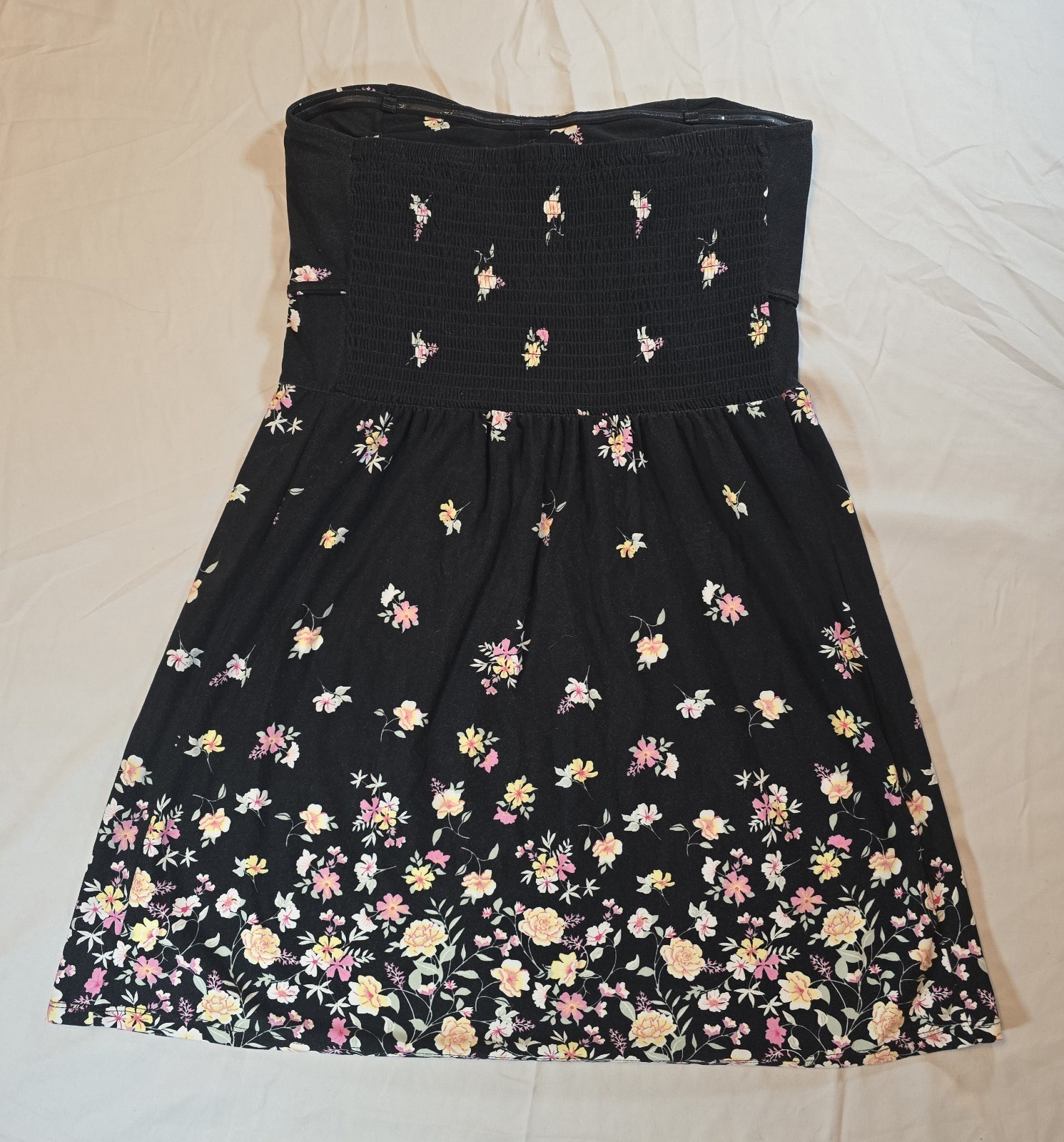 No Boundaries Floral Strapless Button Front Juniors L 11-13 Y2K Style Aesthetic