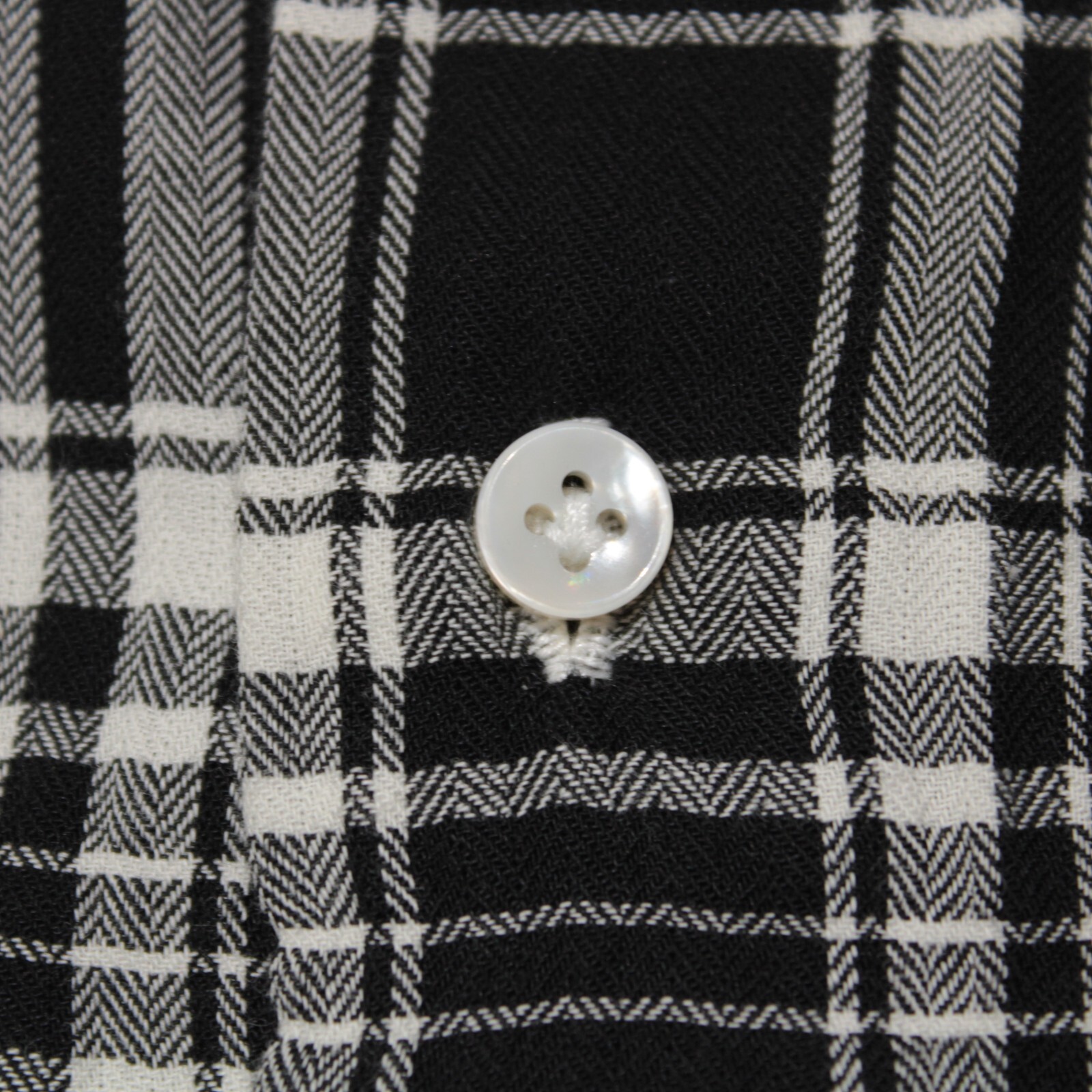 Borriello NWOT Casual Button Down Shirt Size 18.5 46 In Black W/ White Plaid