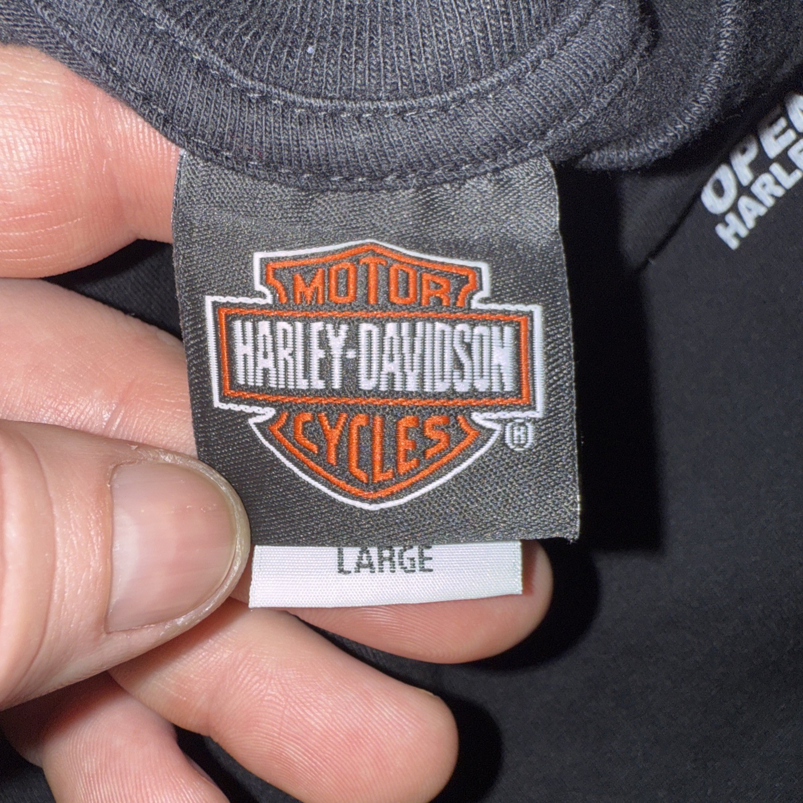 Harley Davidson Shirt Adult Large Black Motorcycle Biker Grunge Skater Y2K Mens