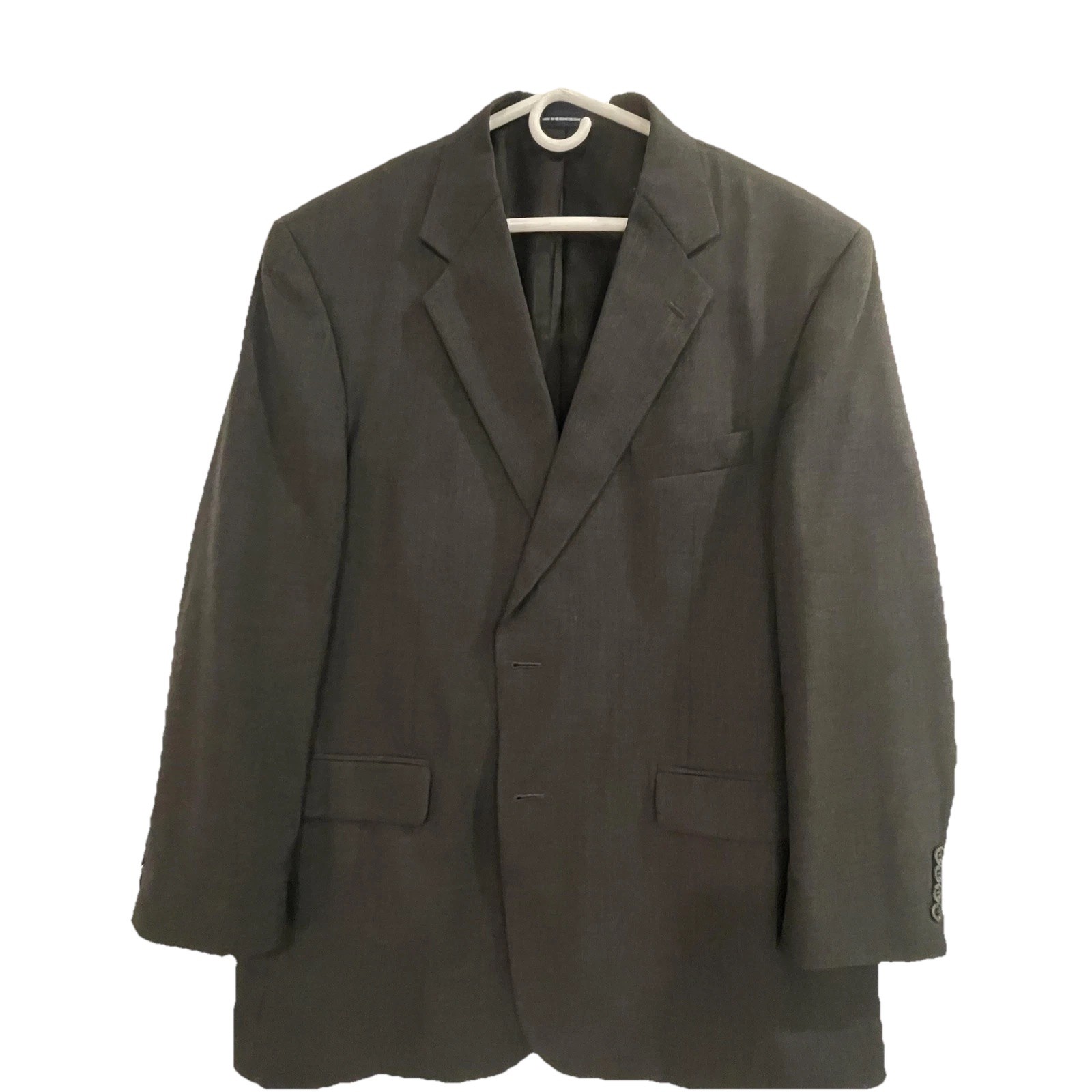 Stafford Essentials Blazer Sport Coat Mens 46R Gray Wool 2 Button Notch Lapel