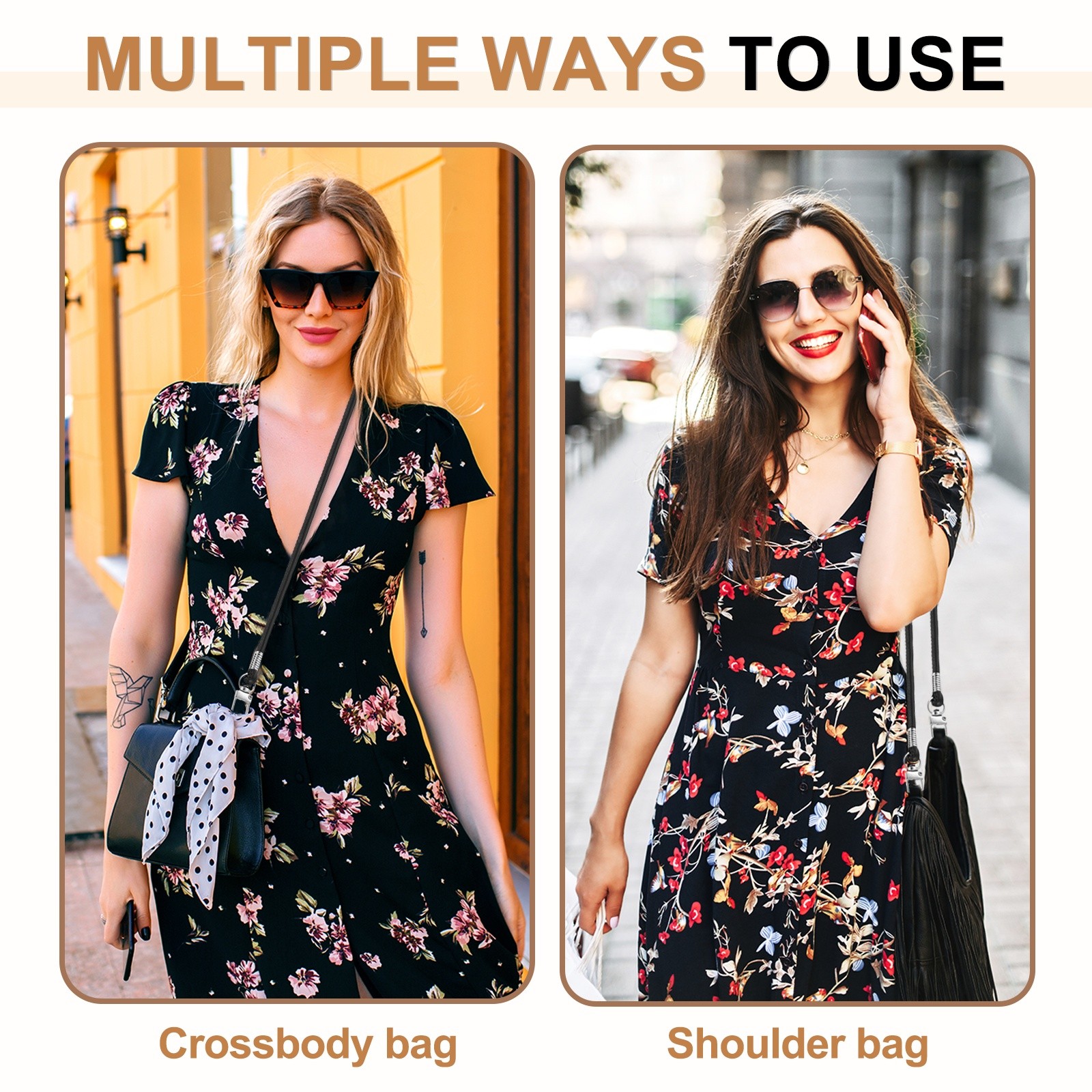 Crossbody Replacement Chain Strap 120cm Thin Soft PU Strap Dark Brown