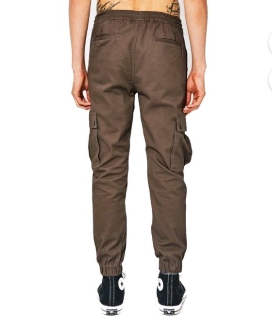 WeSC Slim Utility Cargo Joggers Cotton Chino Tapered Elastic Waist Men M Women L