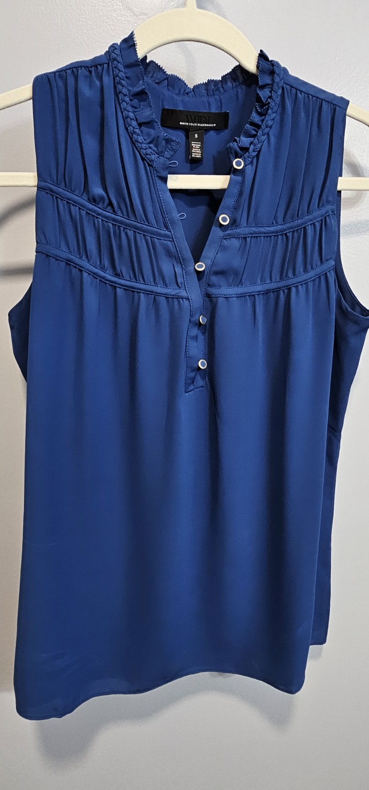 White House Black Market Blue Blouse Size Small