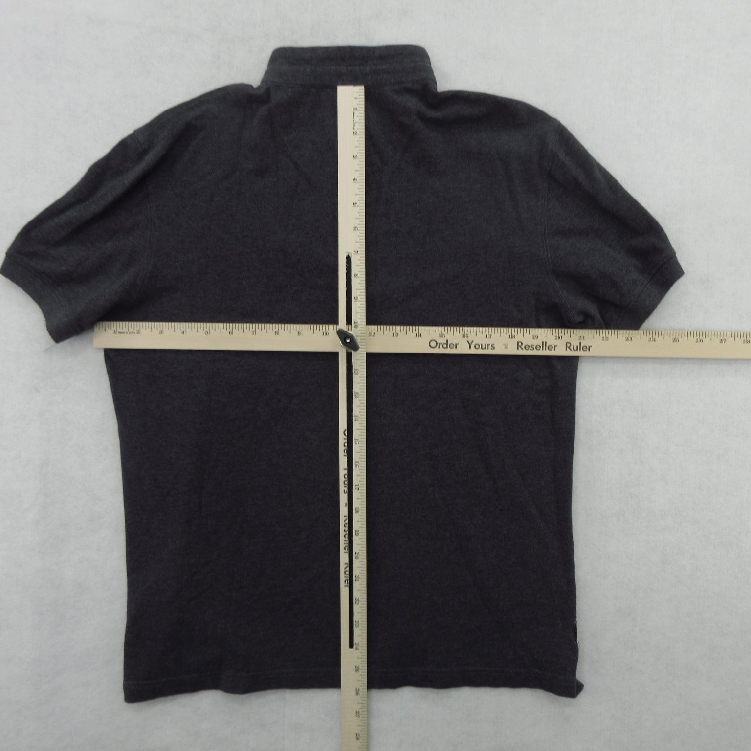 7 Diamonds Polo Shirt Mens Large Black Made Well Band Collar Cotton Short Sleeve