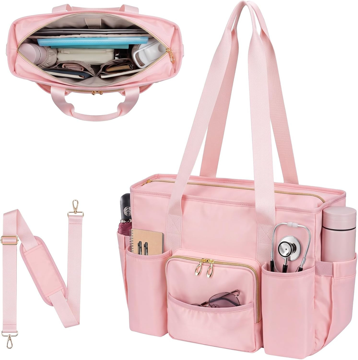 Nurse Bag, Work Bags with 15.6-Inch Laptop Compartment, Teacher Bag | Large Cup