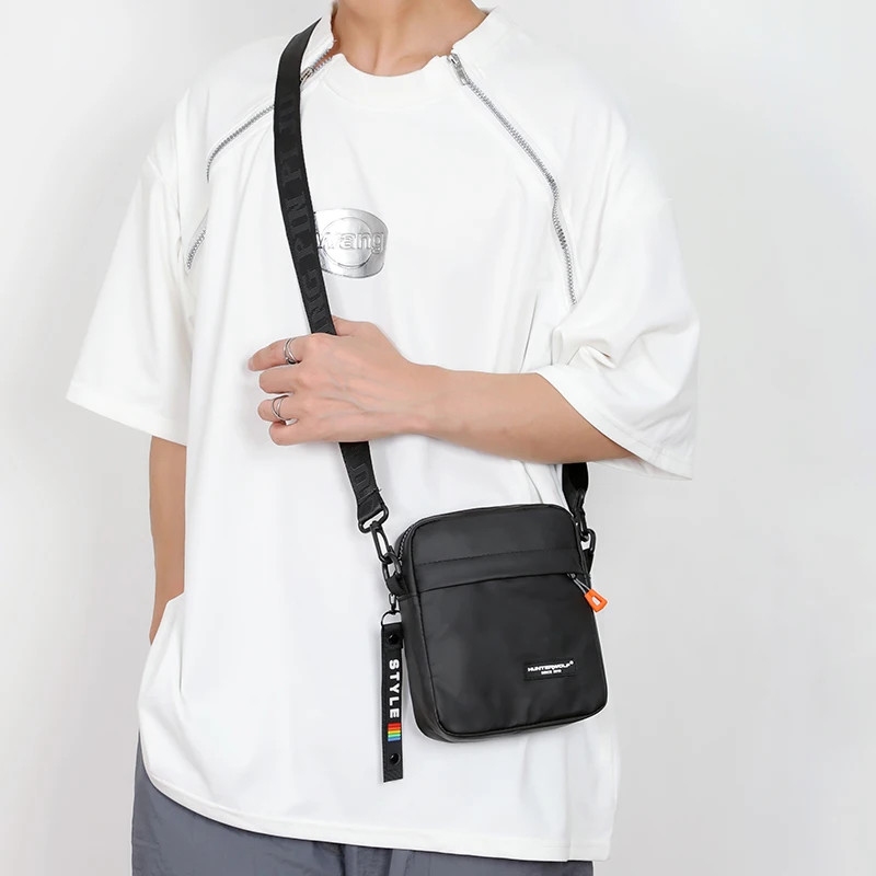 Simple Mini Men Crossbody Bag For Phone Side Bag Casual Waterproof PU Leather