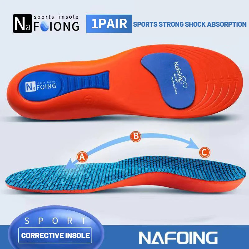 Sport Orthopedic Insoles EVA Breathable Absorbing Running Care Shoes Sole Pads