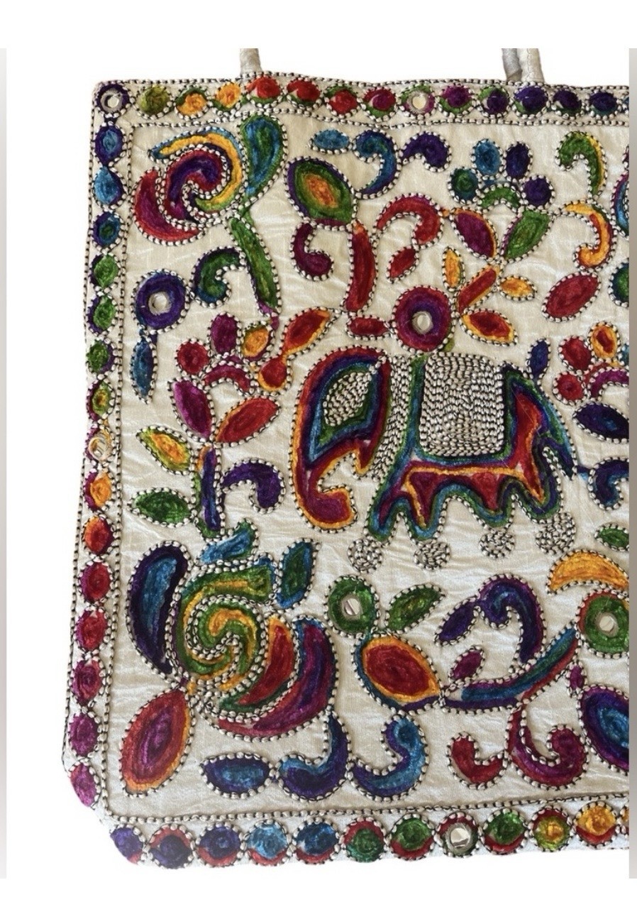 New Boho Embroidered Mirrored Shoulder Bag