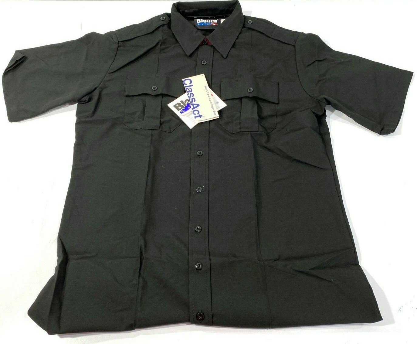 NEW BLAUER MENS SHORT SLEEVE RAYON BLEND ZIPPER SHIRT 8910 BLACK SMALL REG
