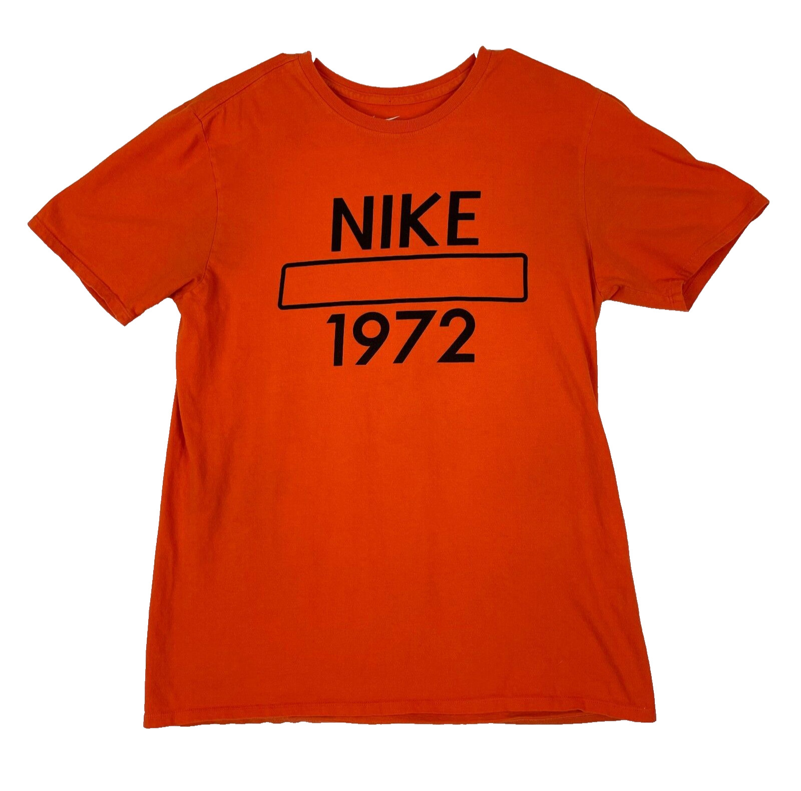 Nike T-Shirt Adult Medium Atheltic Cut Orange Short Sleeve Cotton 1972 Mens