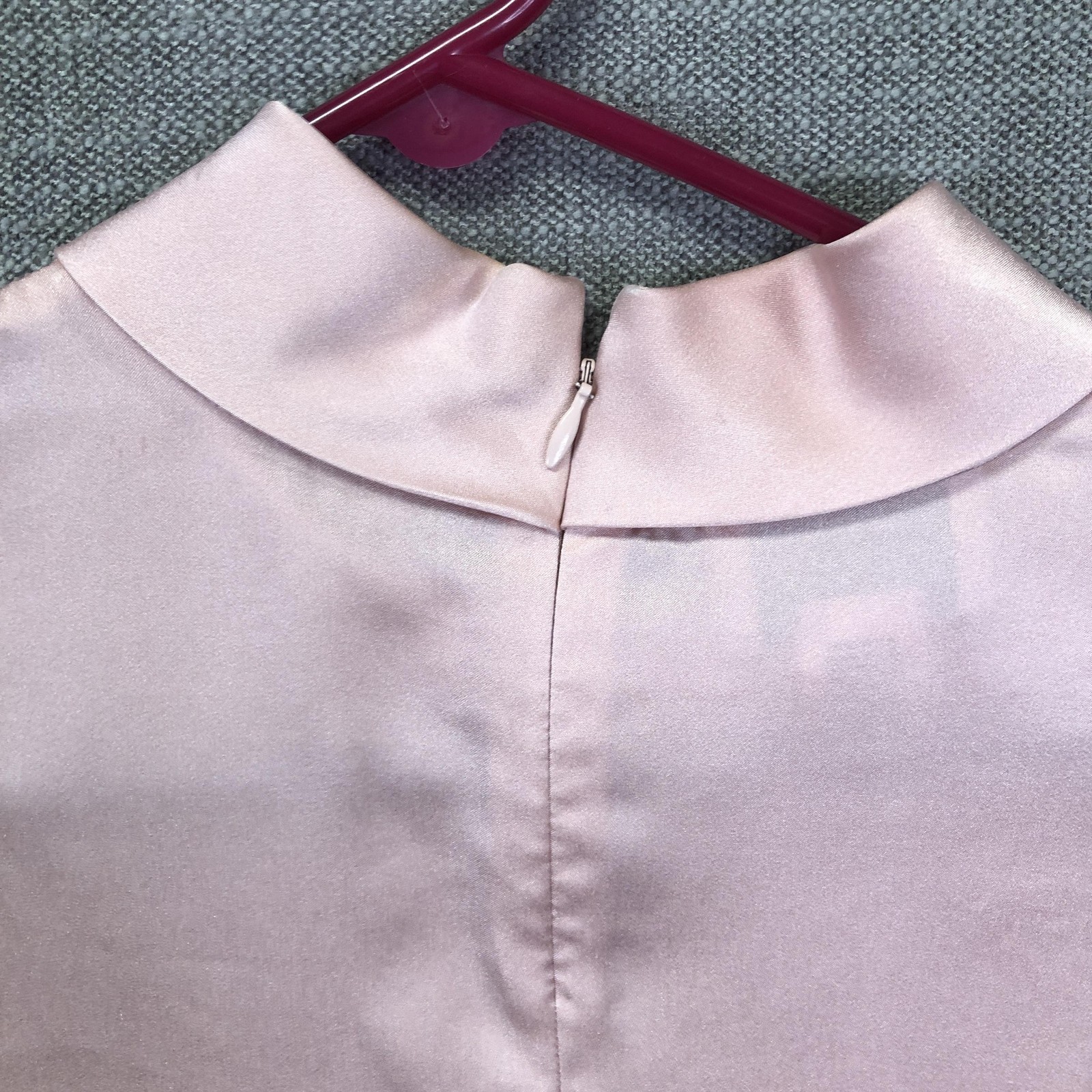 Vintage Pendleton Blouse Womens 16W Pink Satin Dressy Mock Neck Long Sleeve Top