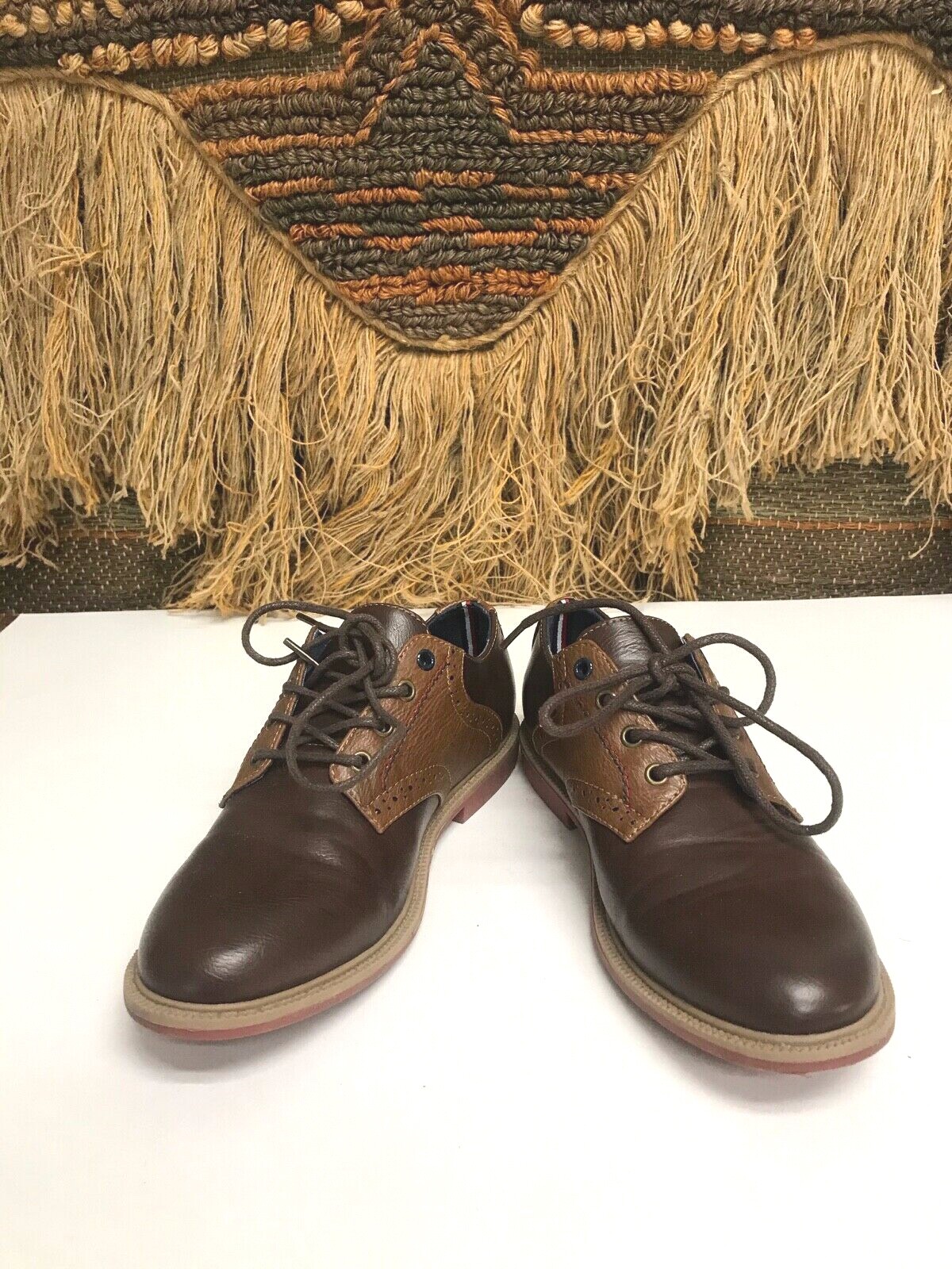 Tommy Hilfiger Michael Stallion Saddle Oxford Boy’s Shoes size 4 dark brown