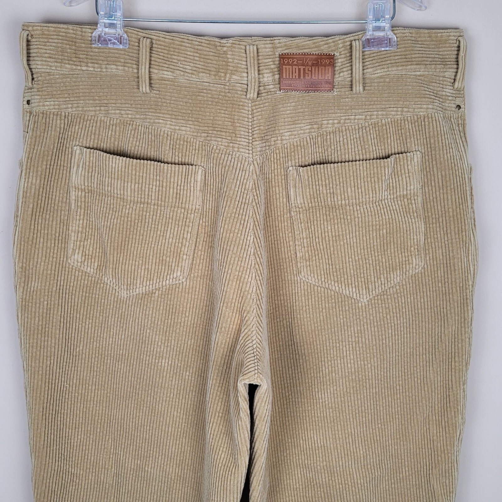 Matsuda Nicole Tokyo Size L Waist 39 Vintage 90s Chunky Corduroy Camel Pants