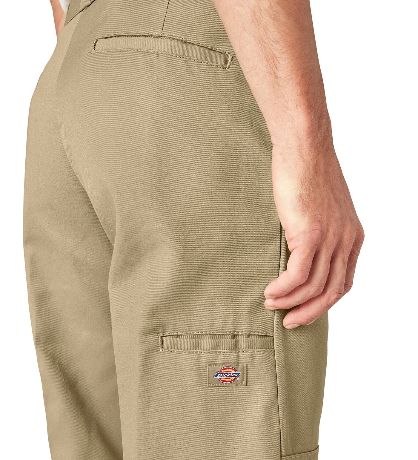 dickies mens khaki double knee cell phone pocket loose fit flex work pants 40×32