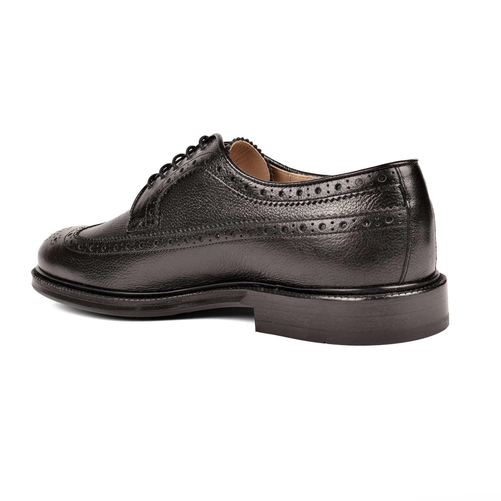 BRUNELLO CUCINELLI MEN’S BLACK LEATHER BROGUE SHOES MSRP $1535