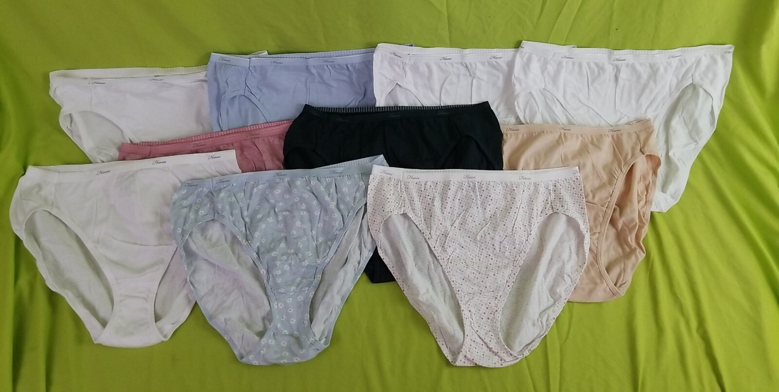 New 10 Pack Hanes Womens Briefs Size 8 Tagless Cotton Assorted No Packaging