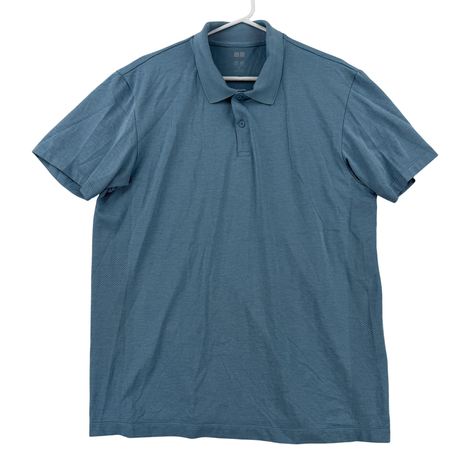 Uniqlo DRY-EX Polo Shirt Mens XL Blue Short Sleeve Performance Activewear Top