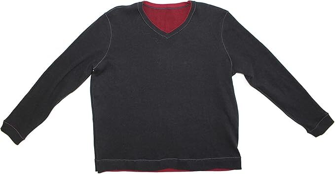 Tailor Vintage Reversible Crew Neck Sweatshirt Dark Charcoal Red