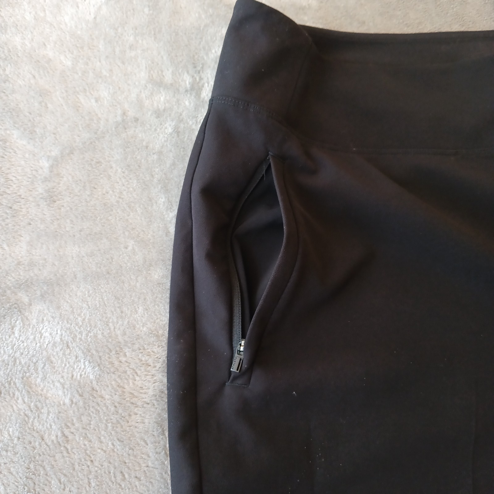 Athleta Ankle Pants Womens Size 18 Black Pull On 40×27.5 Zipped Pockets