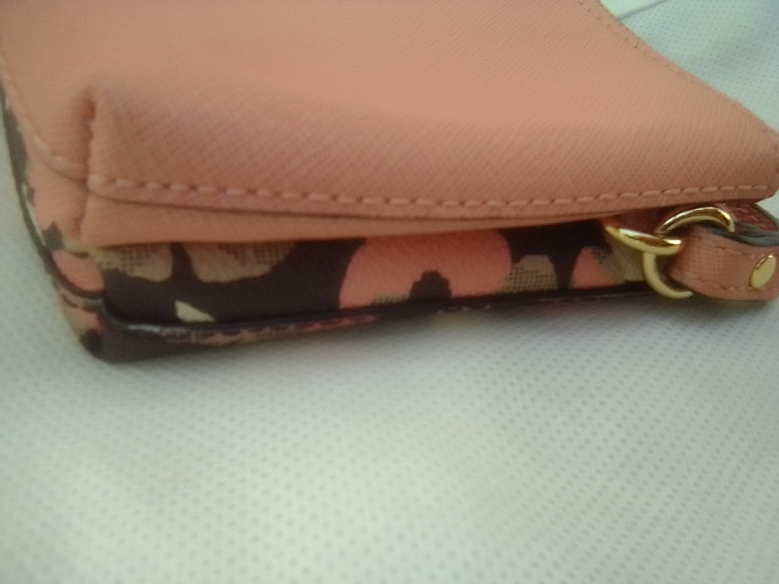 Michael Kors jet Set Leather DoubleTop Zip Coated Canvas Floral Wristlet Wallet