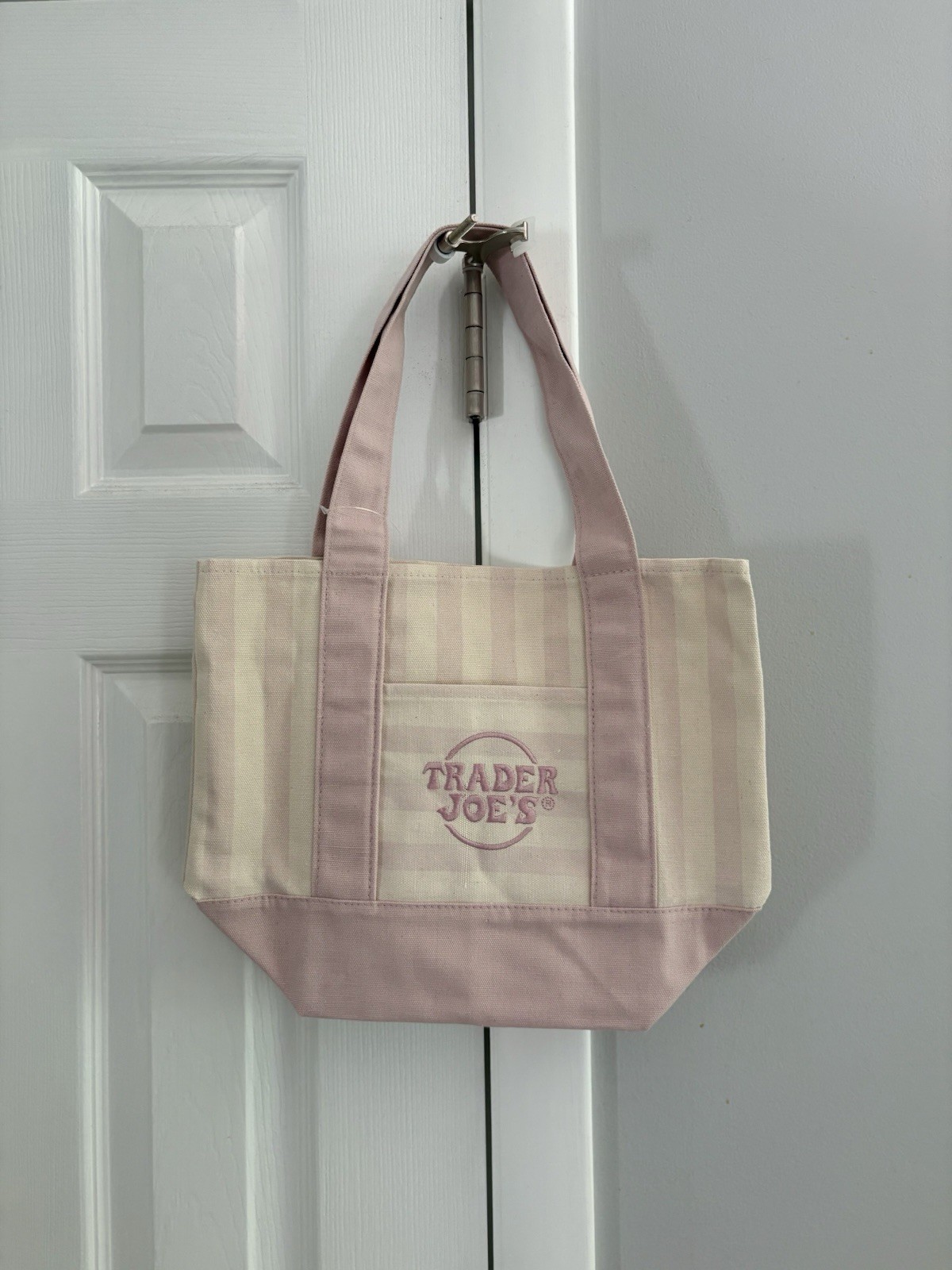 Trader Joe’s Mini Tote Pastel Pink Stripe Limited Edition Spring 2026 NWT RARE