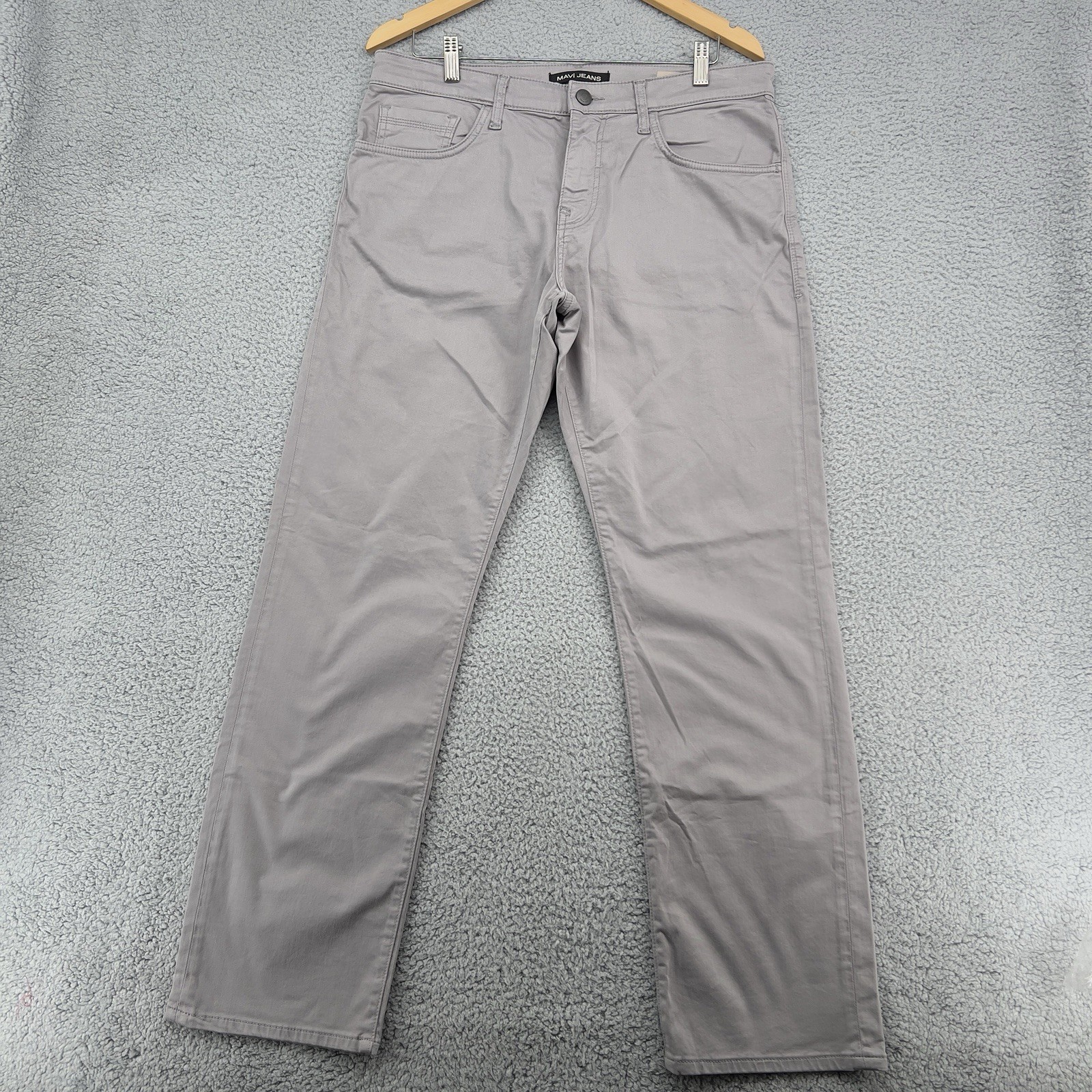 Mavi Jeans Mens 34×32 Light Gray Matt Relaxed Straight Leg Stretch Pants