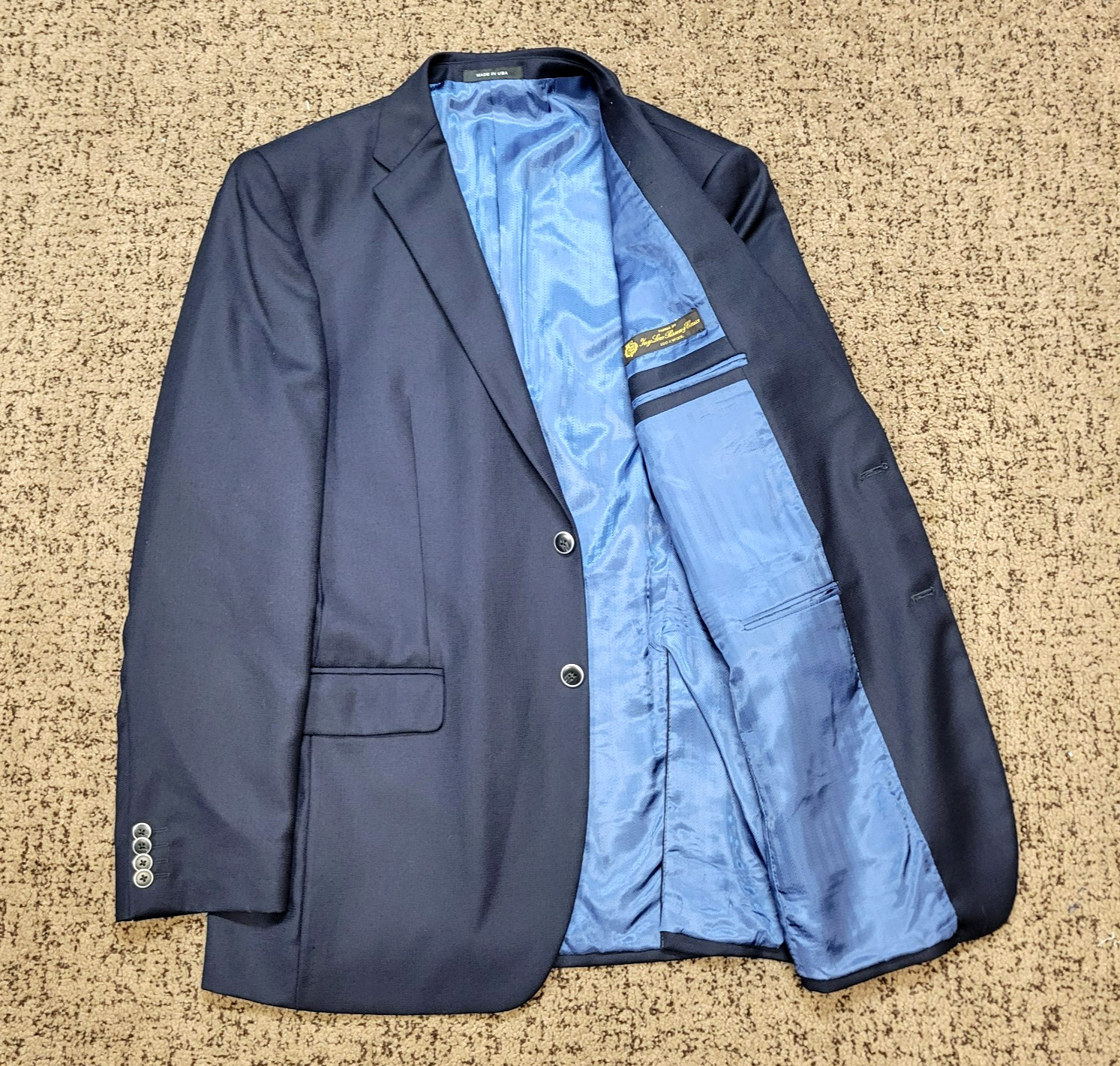 LORO PIANA Blazer 100% WOOL Hopsack SAKS 5TH AVE Men’s 42 L Navy Blue USA MADE