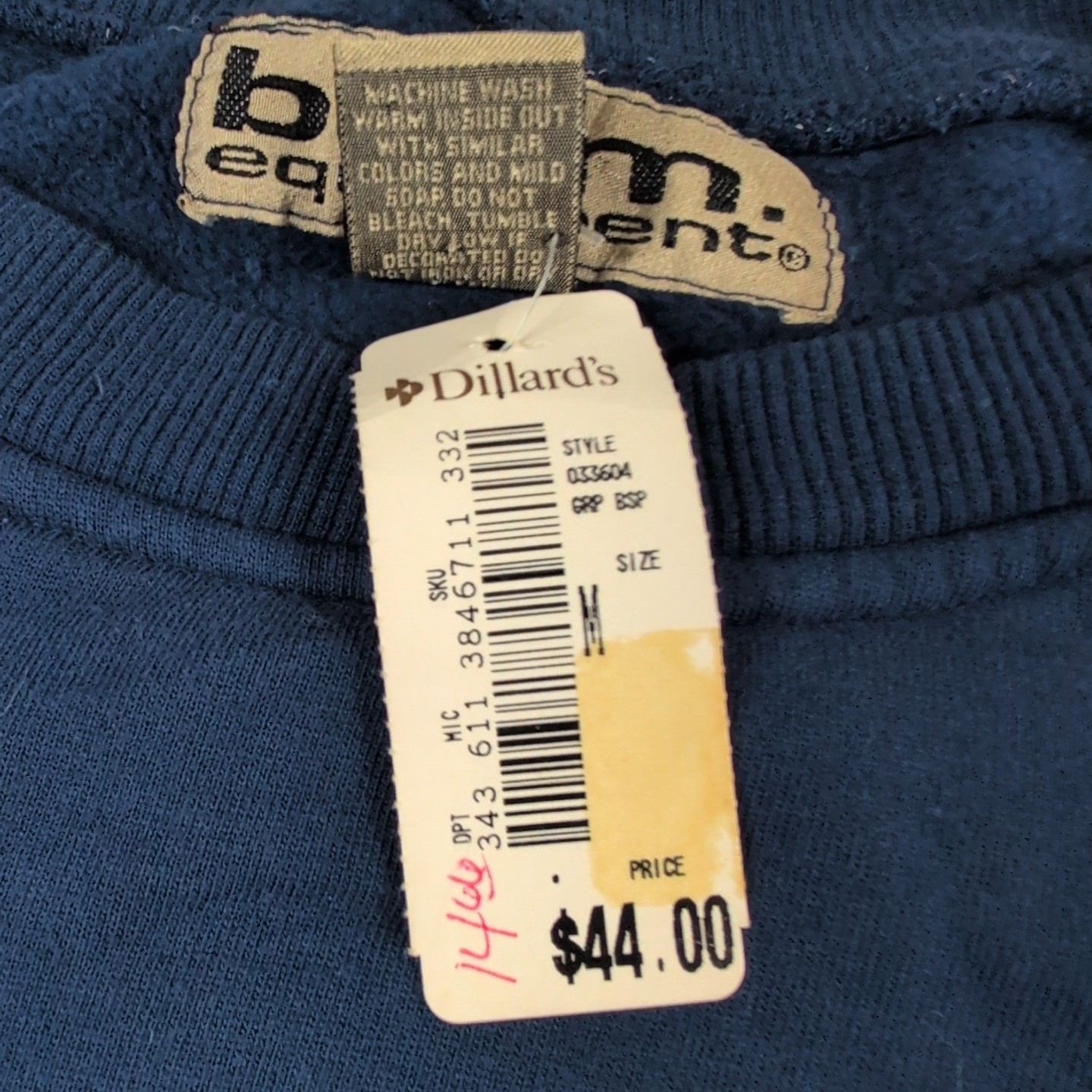 Vintage With Tags 1993 BUM Equipment Crewneck Sweatshirt Adult XL Blue Pullover