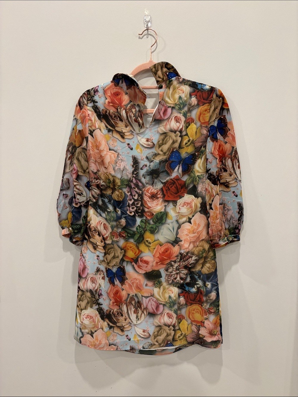 Ted Baker Floral Mini Dress | Romantic Cottagecore Garden Party Dress | Size 1