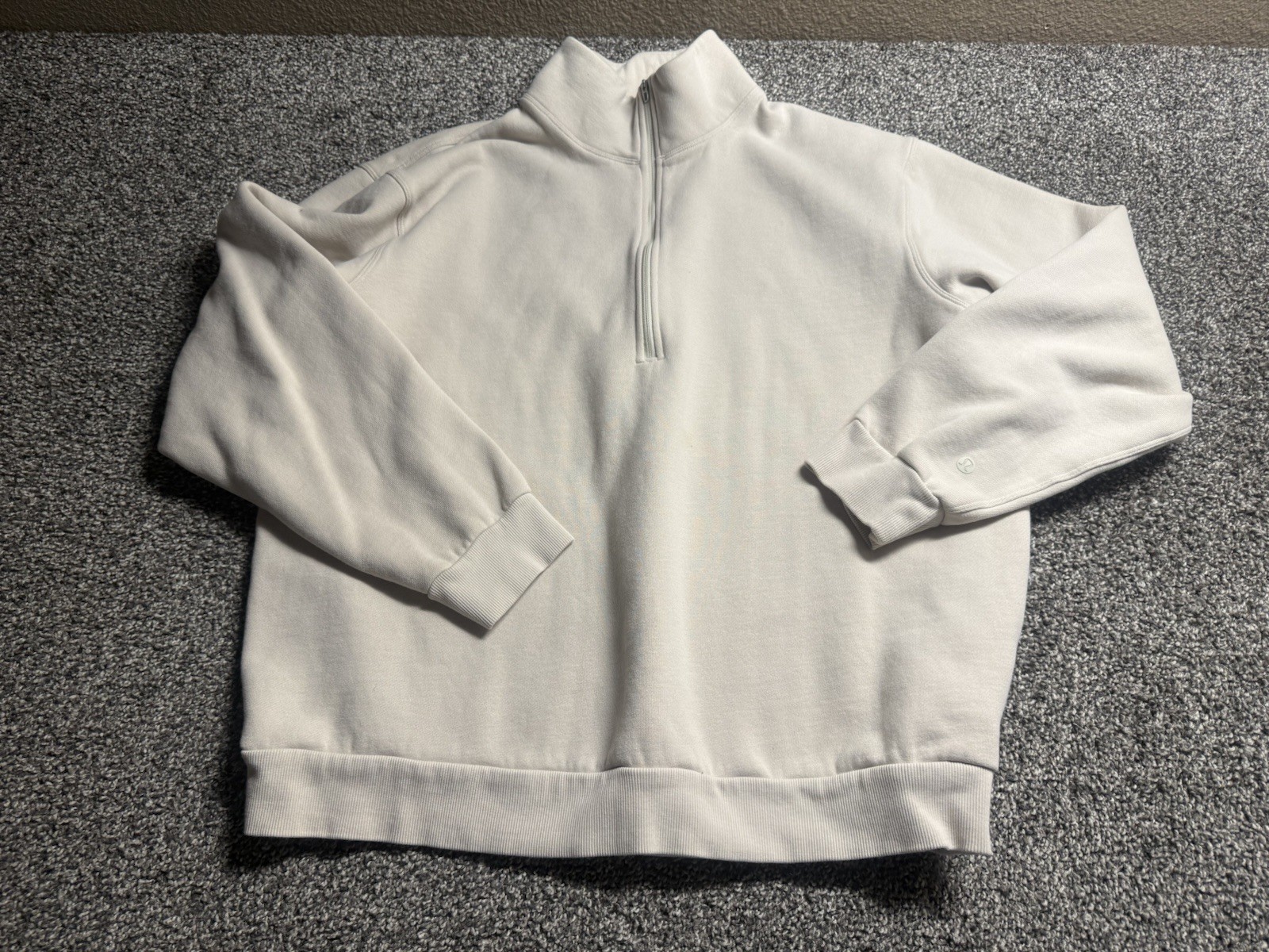 Lululemon Sweater Half Zip Pullover XL Beige Oversized Fleece 1/4 Zip LM3DTCS