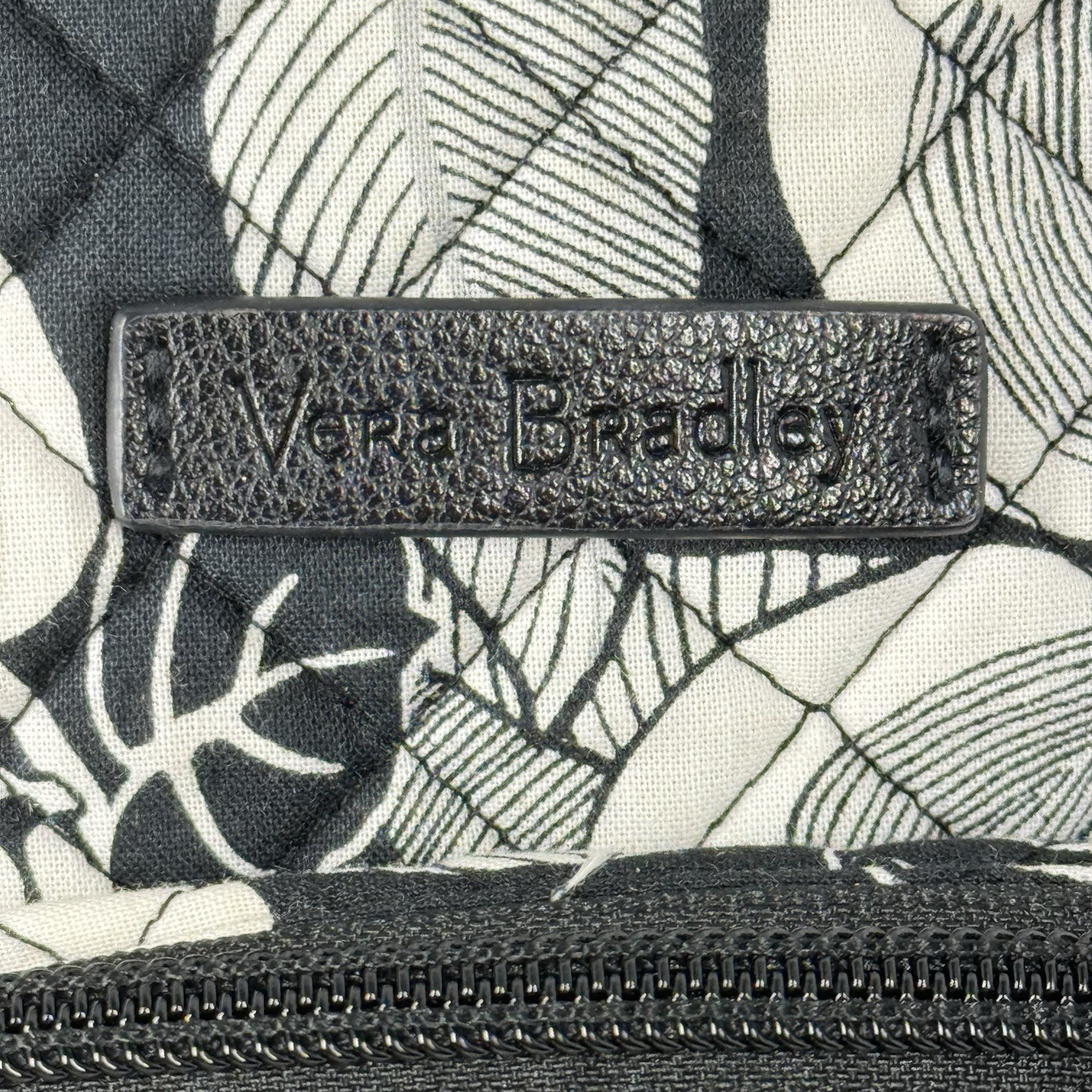 Vera Bradley Sling Pack Quilted Bedford Bloom Black White Floral Boho Travel